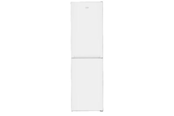 Voorkant van de Beko RCHE300K40WN 54 cm No‑Frost Combi‑bottom koel‑vriescombinatie in wit met LED‑verlichting.