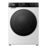 Voorkant van de Everglades EVWM71411AW wasmachine met 7 kg trommel, 1400 toeren, energieklasse A en 15 wasprogramma’s – wit met witte deur.