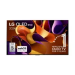 Voorkant van de LG OLED77G45LW 77 inch OLED evo 4K Smart TV uit de G4-serie met α11 AI Processor en Gallery Design.