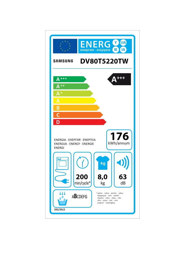 DV80T5220TW energielabel