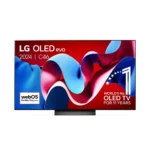 Voorkant van de LG OLED55C46LA 55 inch OLED evo 4K Smart TV uit de C4-serie met α9 Gen7 AI Processor, Dolby Vision en slank design.