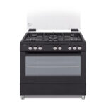 EVCK9010 Everglades 5-pits Gasfornuis Zwart – 90 cm Vrijstaand Fornuis met Oven | Duurzaam & Stijlvol