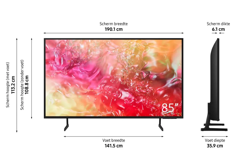 Afmetingen 85inch