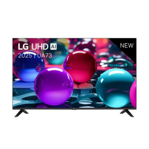 Voorkant van de LG 65UA73006LA 65 inch 4K UHD Smart TV (2025) met α5 AI Processor, HDR10 en webOS – krachtige LG LED-tv met smart functies en spraakbediening.