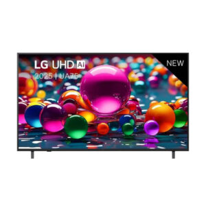 Voorkant van de LG 86UA75006LA 86 inch 4K UHD Smart TV (2025) met α5 AI Processor, HDR10 en webOS – reusachtig LG scherm voor meeslepende kijkervaring thuis.