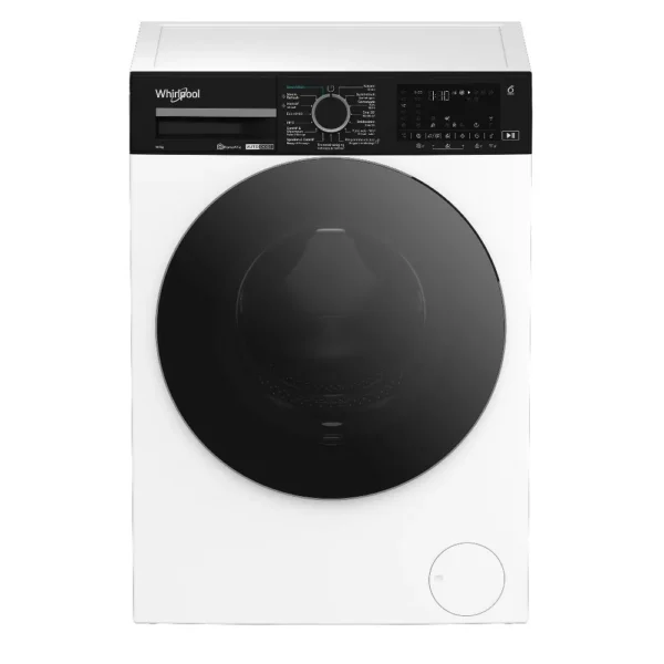 Whirlpool WPM 011W ADS BE 10 kg vrijstaande voorlader wasmachine in wit met zwart displaypaneel