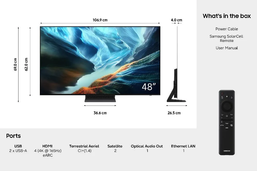 Samsung QE48S93HAEXXN | 48 inch OLED 4K TV met Dolby Atmos, 144Hz Gaming & Tizen OS - Afbeelding 5